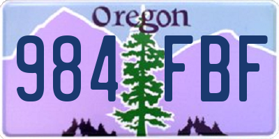 OR license plate 984FBF