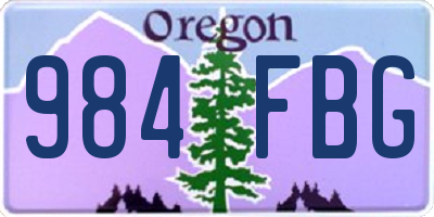 OR license plate 984FBG
