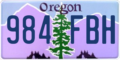 OR license plate 984FBH