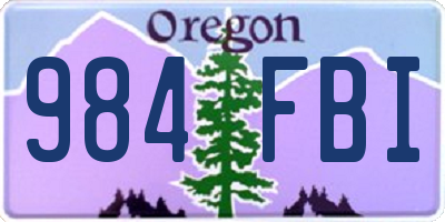 OR license plate 984FBI