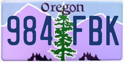 OR license plate 984FBK