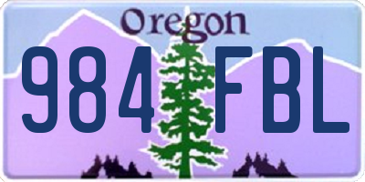 OR license plate 984FBL