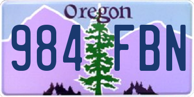 OR license plate 984FBN