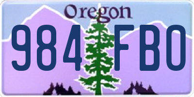 OR license plate 984FBO