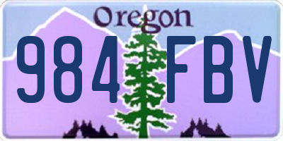 OR license plate 984FBV