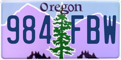 OR license plate 984FBW