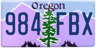 OR license plate 984FBX