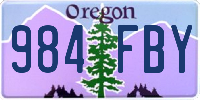 OR license plate 984FBY
