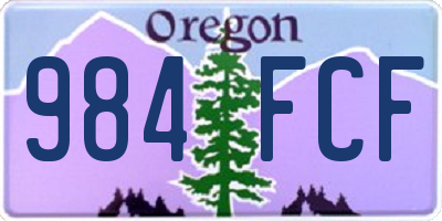 OR license plate 984FCF