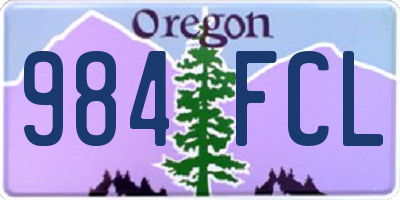 OR license plate 984FCL
