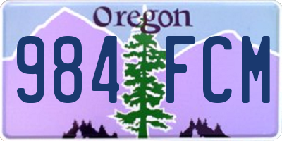 OR license plate 984FCM