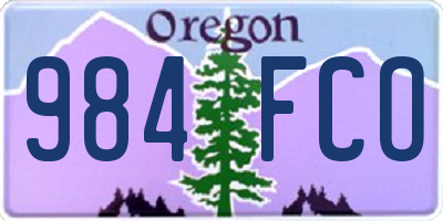 OR license plate 984FCO