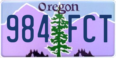OR license plate 984FCT