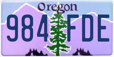 OR license plate 984FDE