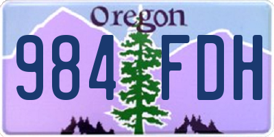 OR license plate 984FDH