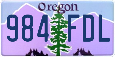 OR license plate 984FDL