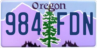 OR license plate 984FDN
