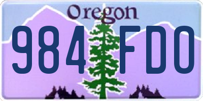 OR license plate 984FDO