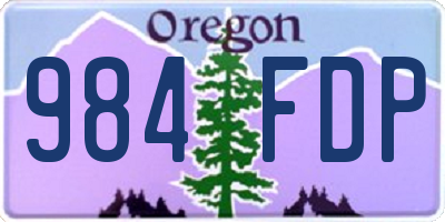 OR license plate 984FDP