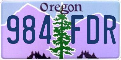 OR license plate 984FDR