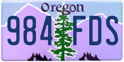 OR license plate 984FDS