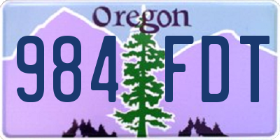 OR license plate 984FDT