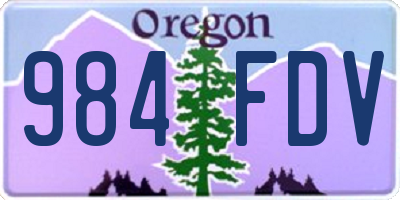 OR license plate 984FDV