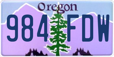 OR license plate 984FDW