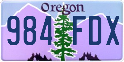 OR license plate 984FDX