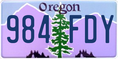 OR license plate 984FDY