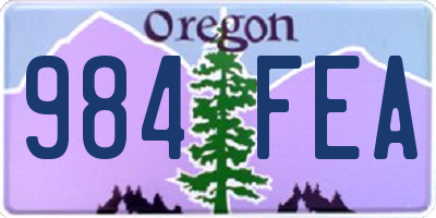 OR license plate 984FEA