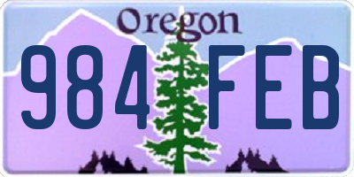 OR license plate 984FEB