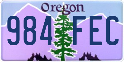 OR license plate 984FEC