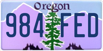 OR license plate 984FED