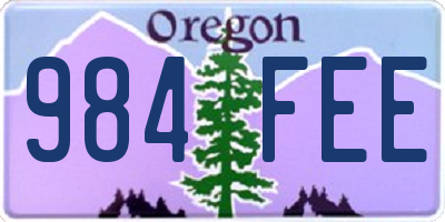 OR license plate 984FEE