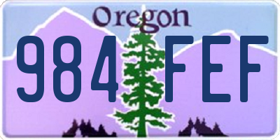 OR license plate 984FEF