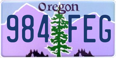 OR license plate 984FEG
