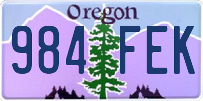 OR license plate 984FEK