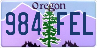 OR license plate 984FEL