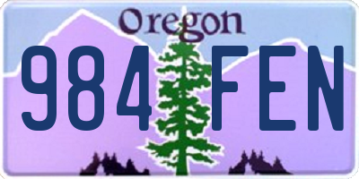 OR license plate 984FEN