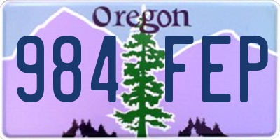 OR license plate 984FEP