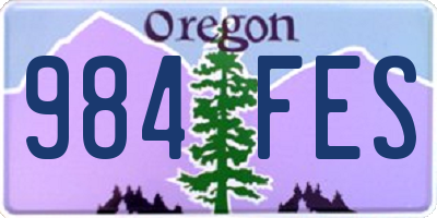 OR license plate 984FES