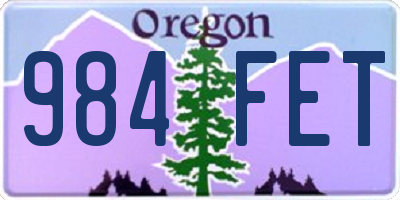 OR license plate 984FET
