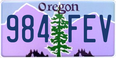OR license plate 984FEV