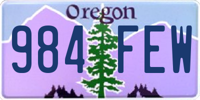 OR license plate 984FEW