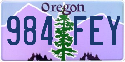 OR license plate 984FEY