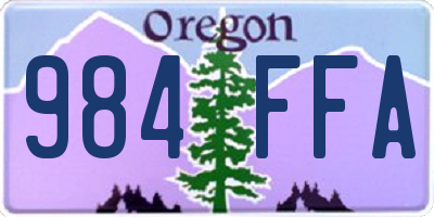 OR license plate 984FFA