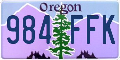 OR license plate 984FFK