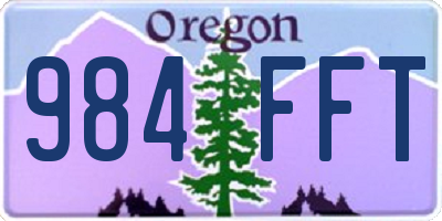OR license plate 984FFT