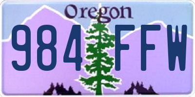 OR license plate 984FFW
